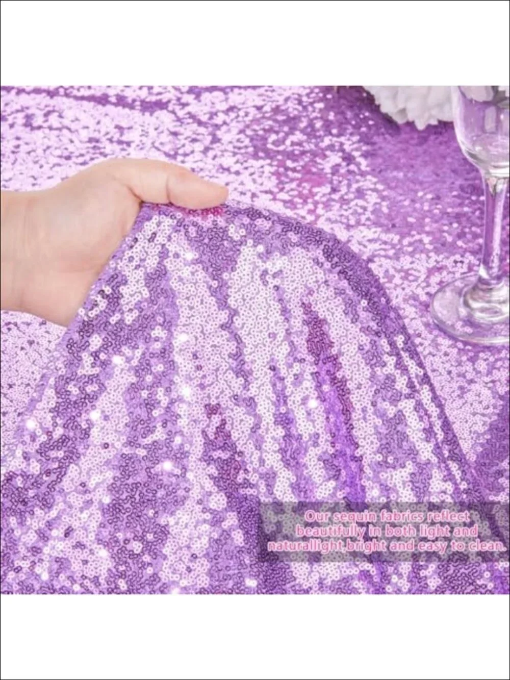 Sequin Tablecloth Rectangular Overlay Shimmer Fabric Party
